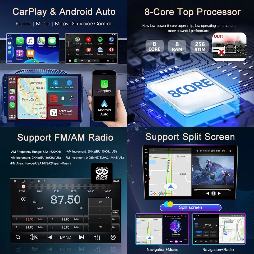 4G DSP Car Player Android Auto Carplay Radio Touch Screen Gps Navi 360 Camera Multimedia System for Wuling Bingo Plus 2023 2024 view 5