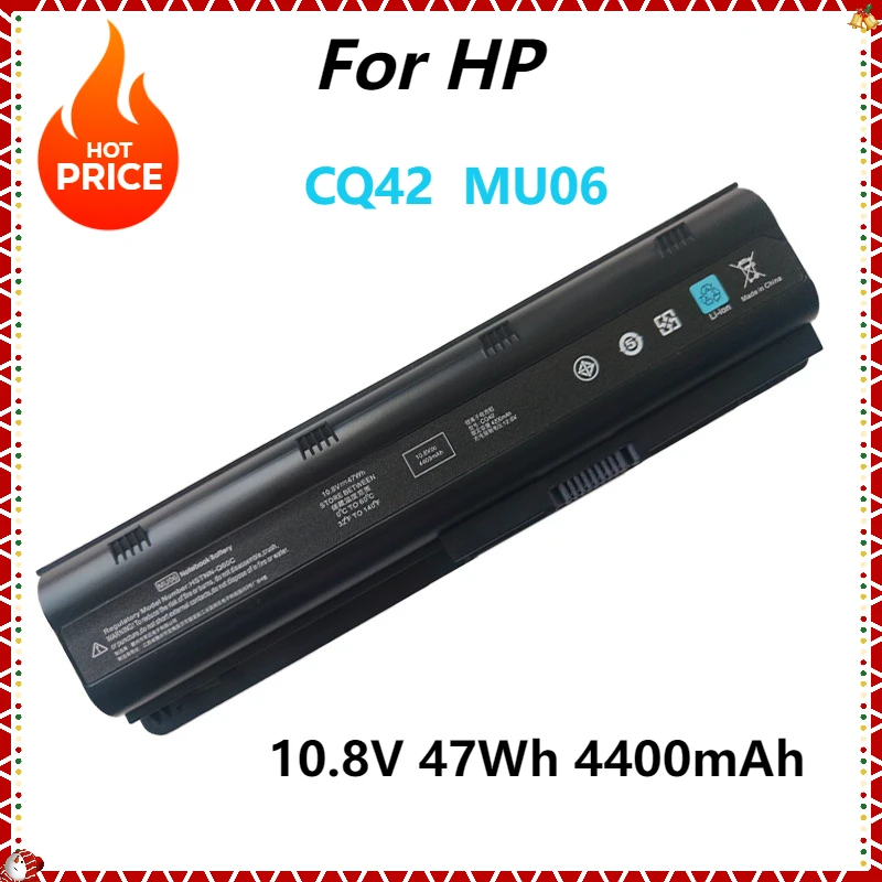 

CQ42 Laptop Battery 6 Cells 47Wh 4400mAh 10.8V for HP MU06 CQ43 CQ32 G42 G32 CQ62 CQ72