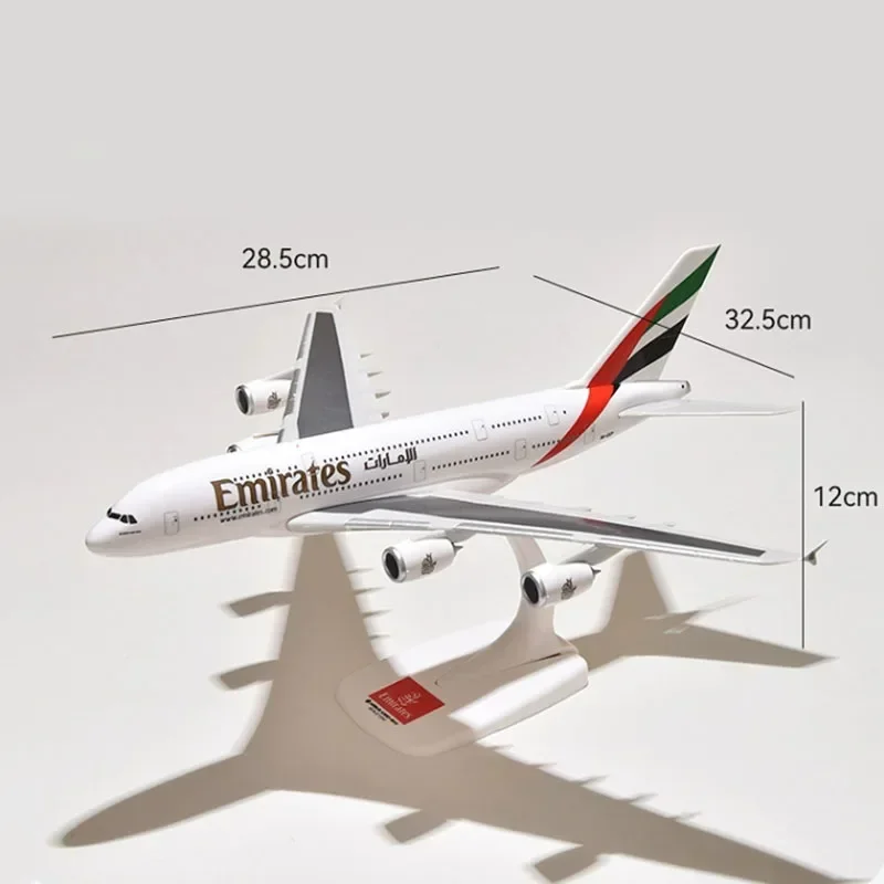 1/250 Scale A380 UAE DUBAI Airline Aircraft Plastic ABS Assembly Plane Model Airplanes Model Toy For Collection