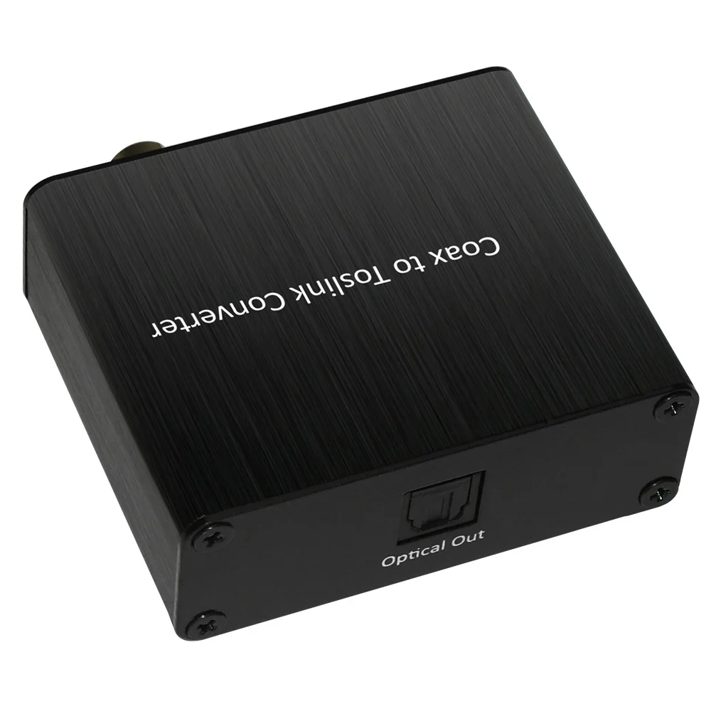Coaxial to Toslink Digital Audio Converter, Support Pcm & Bitstream Signals, for Home Theater, Computer Musical - Black