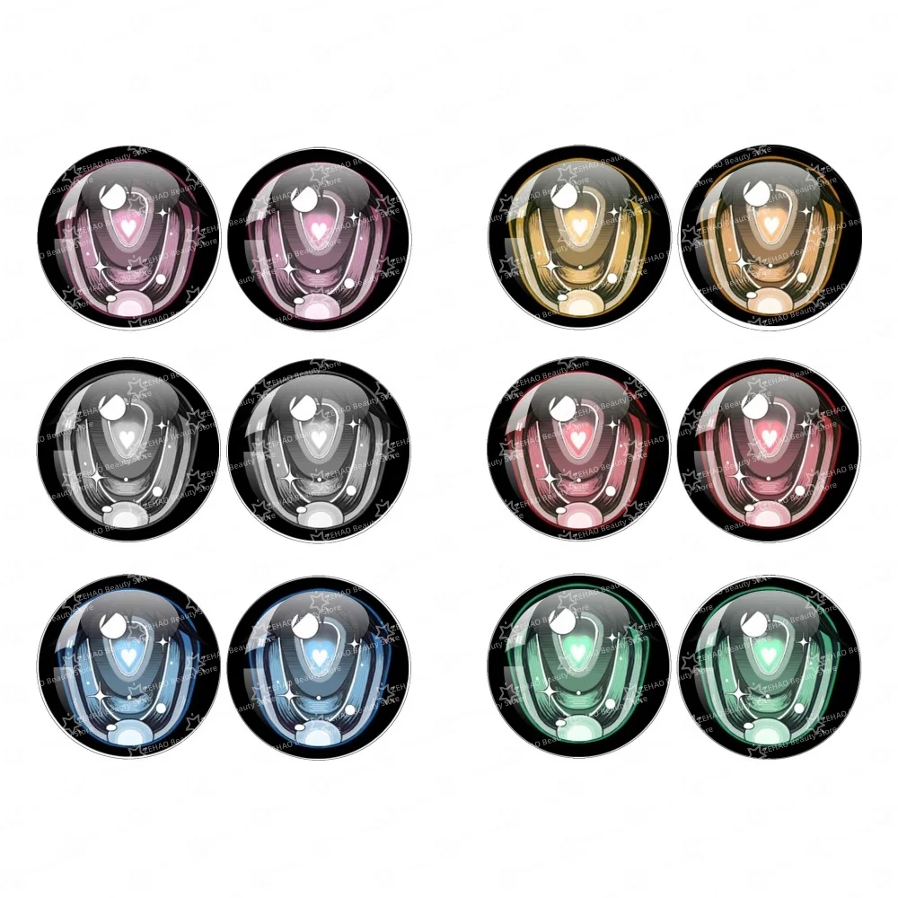 10MM-40MM New Style Cute 12pcs Eyes Blyth BJD Doll Glass Eye Chips Cabochon Handmade Drop Glue Eye Pupil Girl Toy DIY JD008