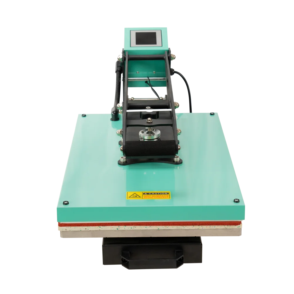 Semi-automatic Heat Press Machine Auto Open Slide-out Base Temperature Control Silicon Pad Easy-replaceable Pressure Adjustable