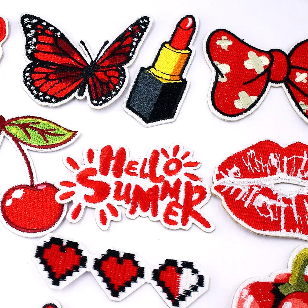 Butterfly Lipstick Bow Cloth Mend Decorate Iron On Patch Clothes Apparel Sewing Decoration Applique Sew On Patches For Clothing