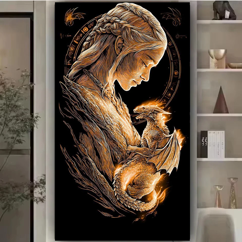 Żywy Złoty Król i Smok 5D DIY  – Queen Art Craft recenzja i cena