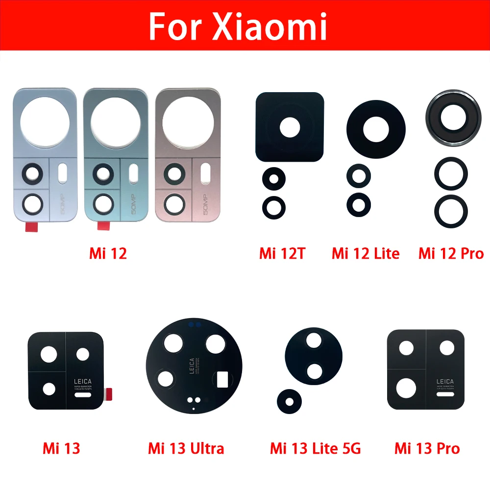NEW Replacement Glass Lens Back Rear Camera Glass Lens With Sticker For Xiaomi Mi 12 12T 13T Pro Mi 13 Lite 5G 12S 13 Ultra