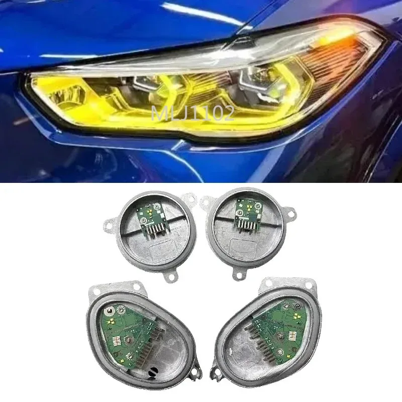 

New yellow angel eyes laser headlights daytime running light module for 2019 BMW G05 X5 G06 X6 F95 X5M F96 X6M