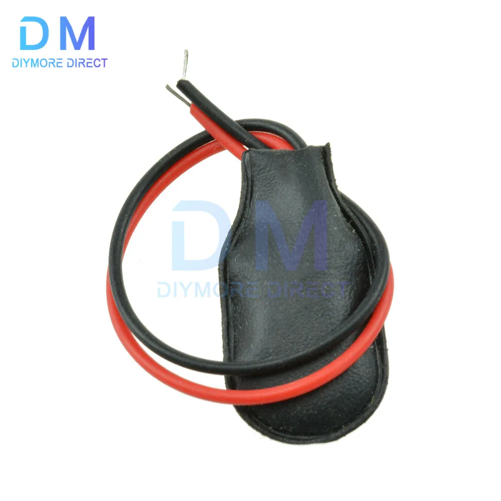 10PCS I Type 9V Clip-on Battery Connector Leather Shell Black Red Wired 9 Volt Battery Clip Connector Battery Holder