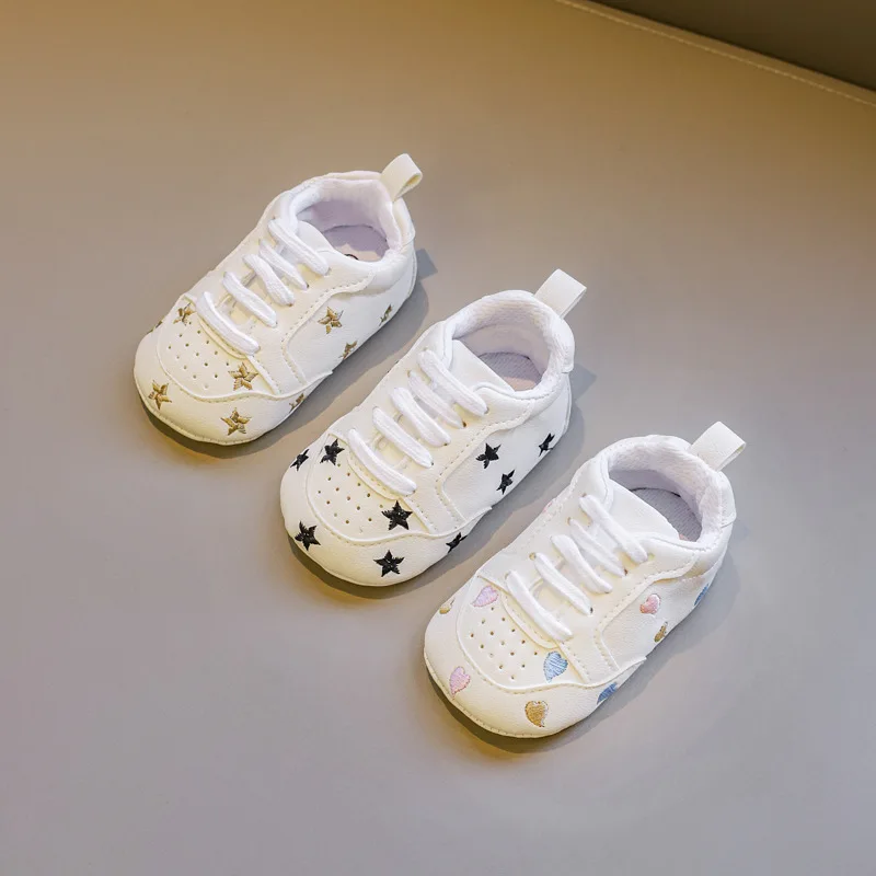 

Casual Baby Shoes Infant Baby Girl Crib Shoes Cute Soft Sole Prewalker Sneakers Walking Shoes Toddler First Walker 0-18Month