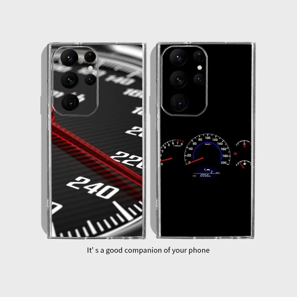 Funda de teléfono para velocímetro de coche, protector de silicona TPU para Samsung Galaxy S24 Ultra S22 S23 Ultra S21 S20 5G