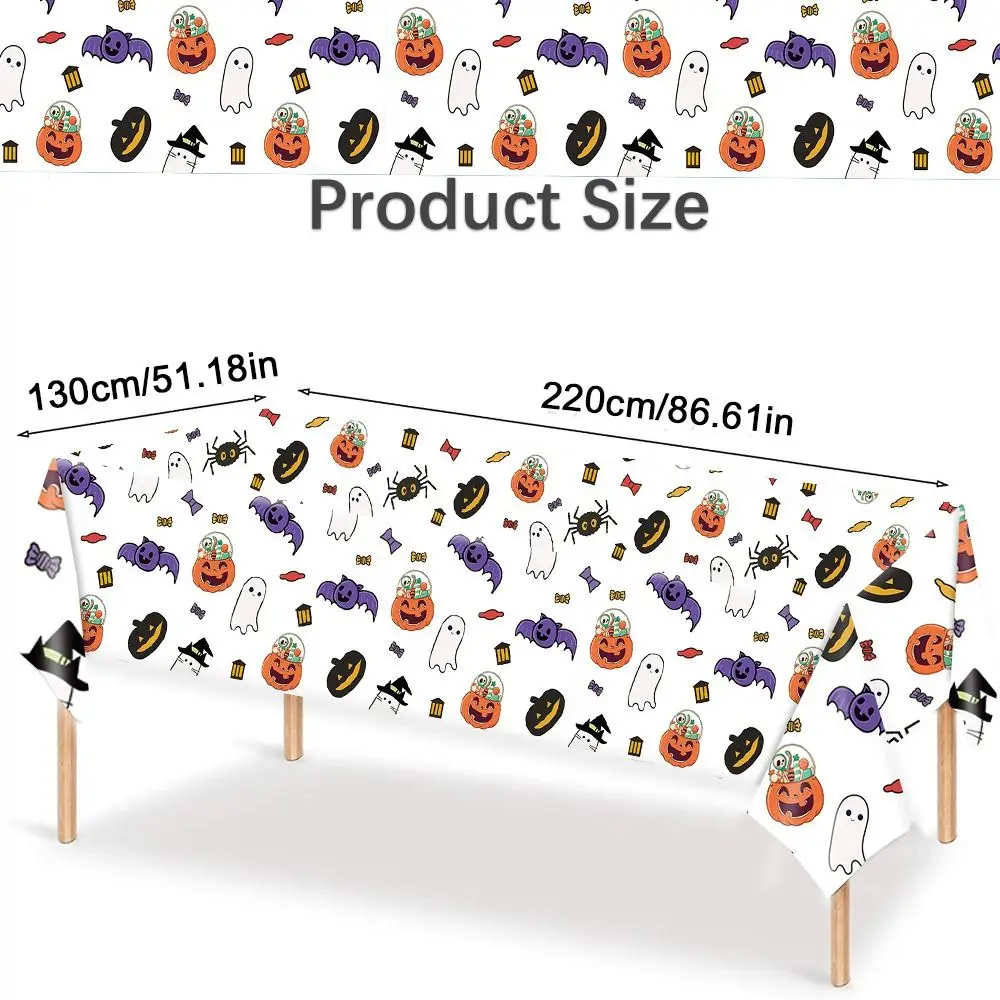 New Plastic Halloween Tablecloth Pumpkin Ghost Table Decoration Disposable Tablecloths Bronzing Table Cover Halloween