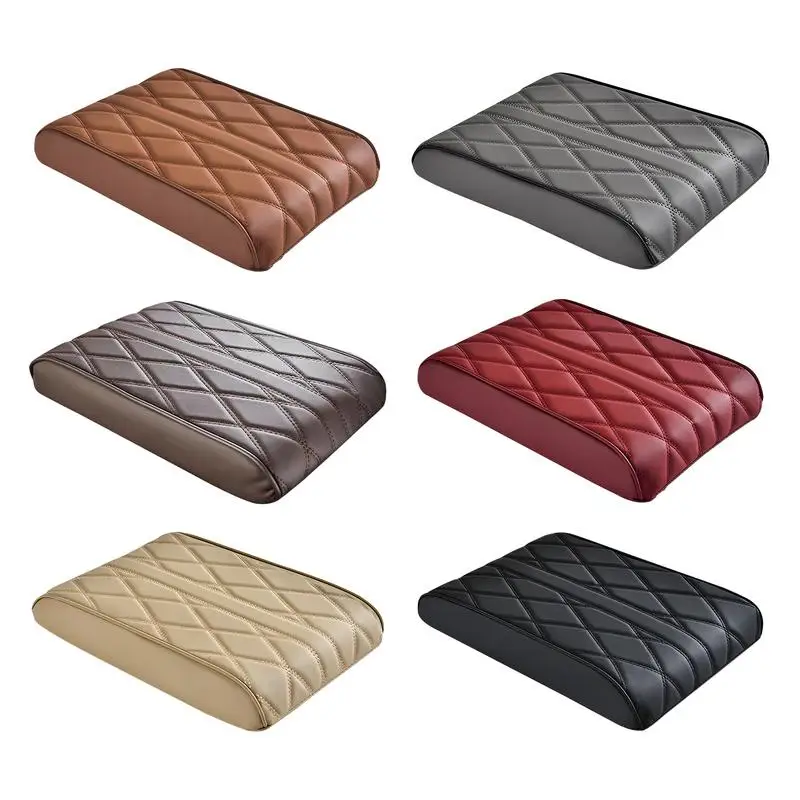 Auto Armrest Box Cover high-quality PU leather memory foam Armrest pad non-slip silicone bottom Breathable Soft Armrest cousin