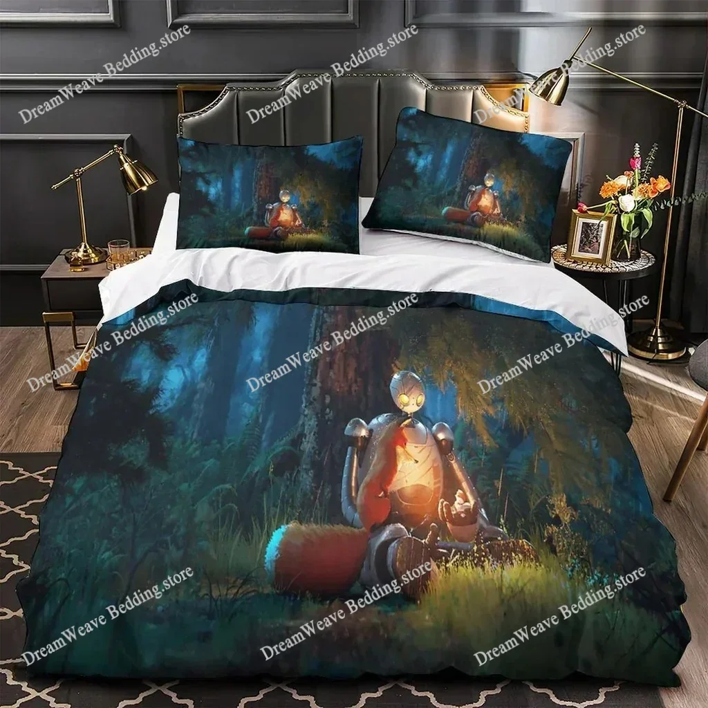 Cartoon The Wild Robot 3D Printed Duvet Case Pillowcase Bedding Set Twin Full Queen King Size For Bedroom Decor Luxury GiftFQH