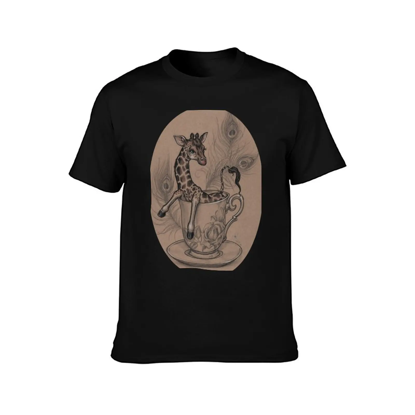 TeaCup Giraffe T-Shirt t shirts cotton 100% T-Shirt