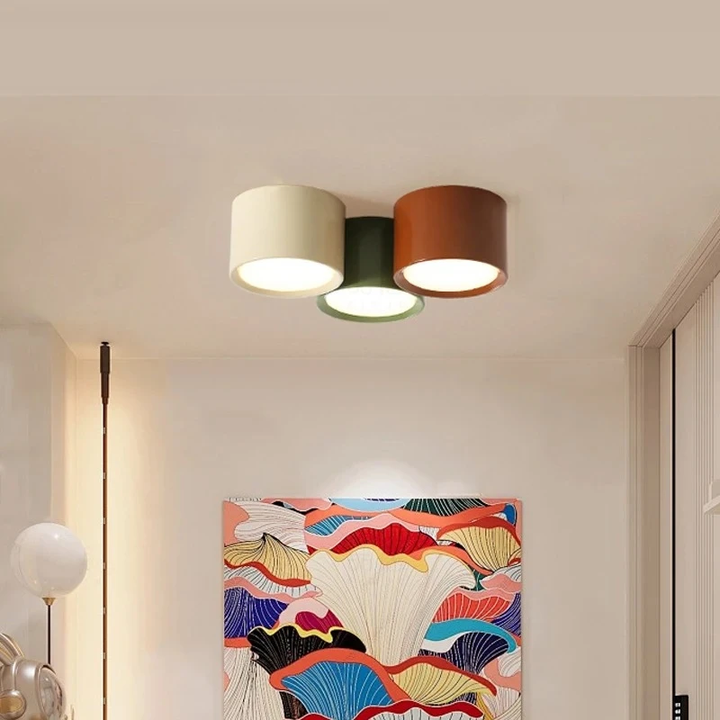 Plafonnier LED cylindrique moderne de style nordique, luminaire de couloir, lampe de couloir minimaliste, décoration intérieure, chambre à coucher, cuisine, lustre