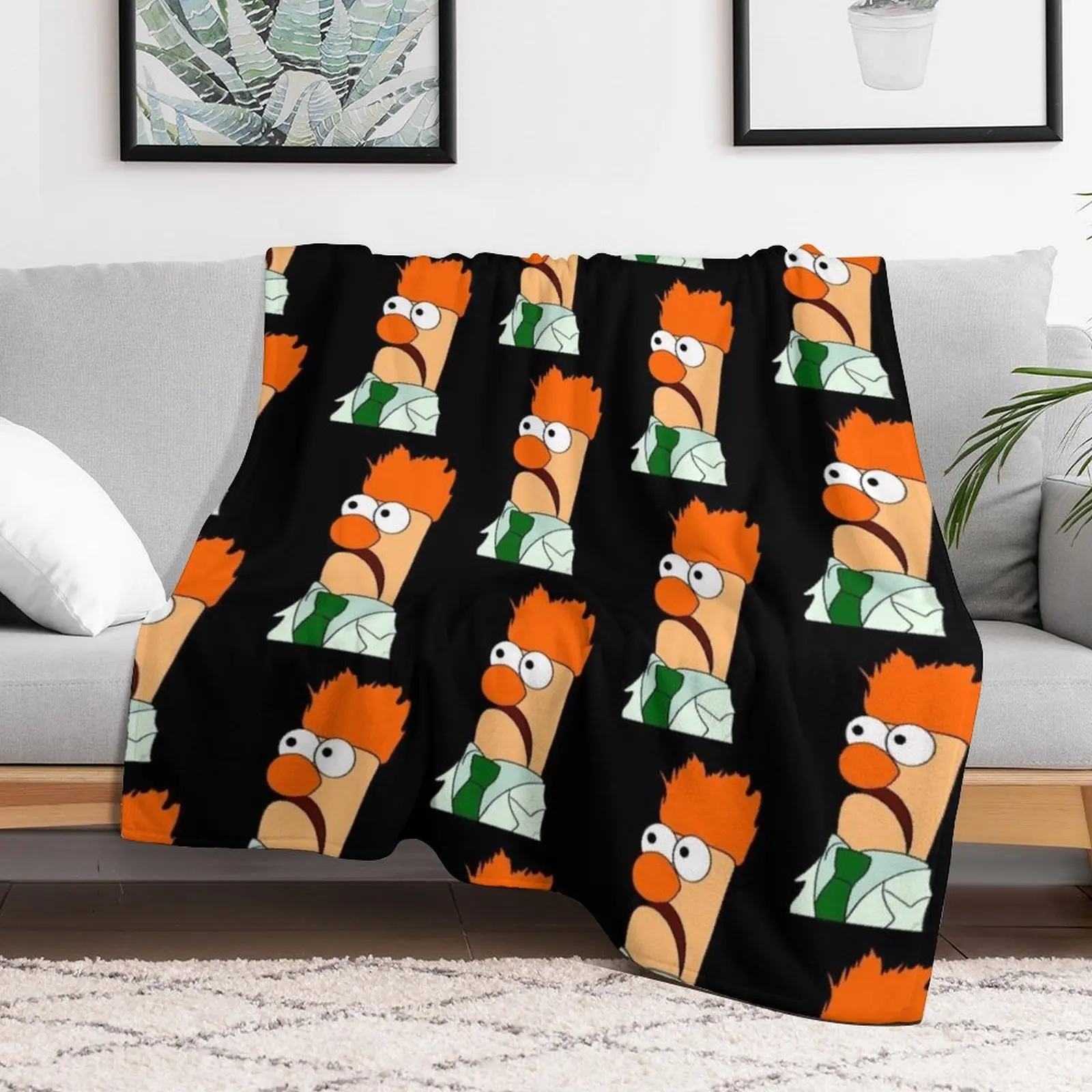 Beaker comic portrait (version 2/3 - no background) Throw Blanket