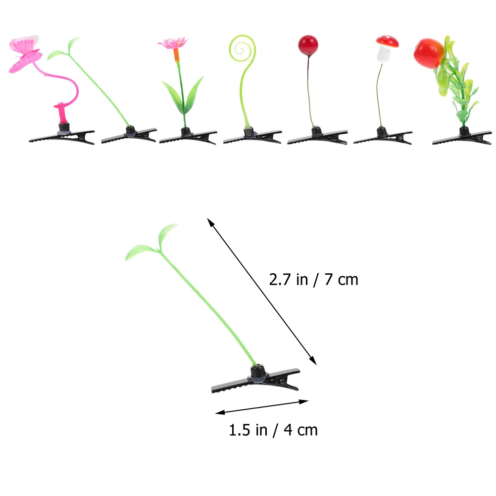 

24 Pcs Simulation Plant Hair Clips Pink Accessories Cute Small Kids Women Hairpins Thin Hair Decorations Protective