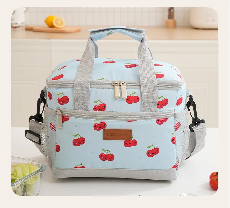 Tragbare Oxford Isolierte Kühltasche Wasserdichte Thermotasche Große Kapazität Schulter-Lebensmitteltasche für Picknick Camping Arbeit Reisen – Detail 11