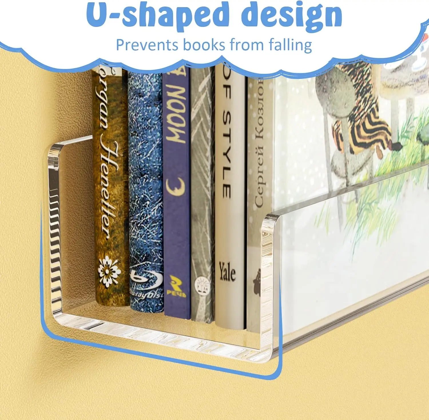 أرفف كتب عائمة من الأكريليك مقاس 36 بوصة للأطفال، عبوتان، أرفف حائط كبيرة جدًا لمجموعات الكتب #4