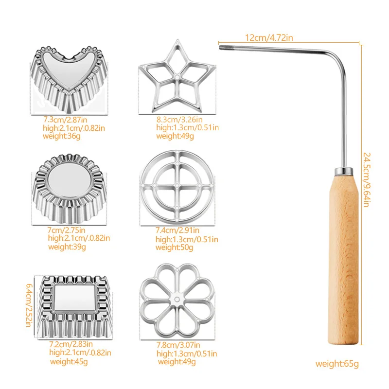 Aluminum Alloy Non-stick Spoon Frying Mold Rosette Cookie Waffle Cake Ring Molds Shredded Carrot Cookie Kitchen Baking Gadgets