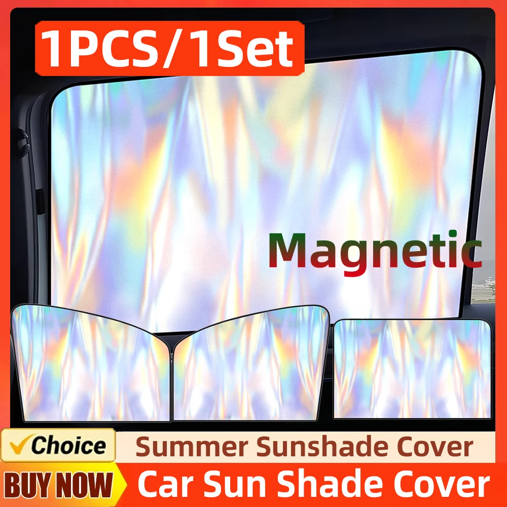 Magnetic UV Blocking Car Curtain Insulation Cloth Cover UV Blocking Summer Sunshade Cover Sun Visor Protection Window Curtain