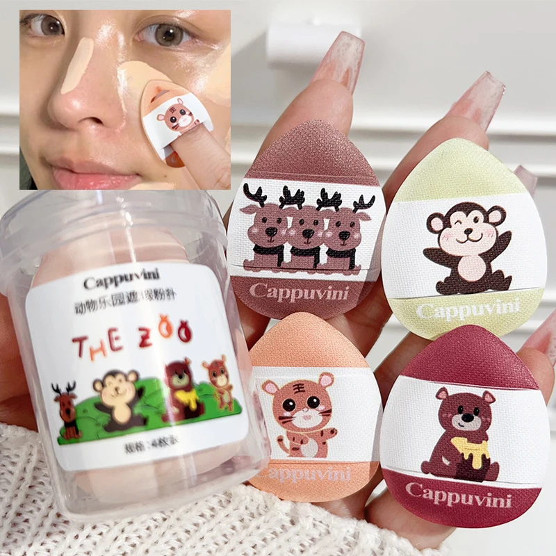 Cartoon Mini Finger Puff Make-up Schwamm Puder Puff Set Foundation trocken nass Detail Puffs Luftkissen kosmetische Puffs Make-up-Tools