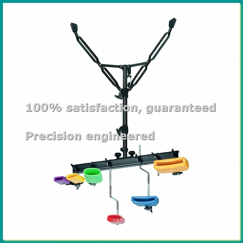 Jam Block Musical Percussion Instrument Latin Drum Instrument Dual Mounted Bell for Percussion Musical (Red-Blue)-A14I