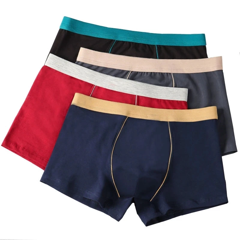 6pcs/Lot Large Size Seamless Underwear Men Solid Cotton Boxer Shorts Men\'s Panties Breathable Boxers Mens Pack Underpants Man