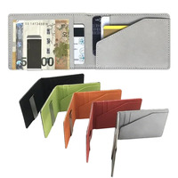 New Fashion Men's Leather Money Clips Wallet Multifunctional Thin Man Card Purses Women Metal Clamp for Money Cash Holder