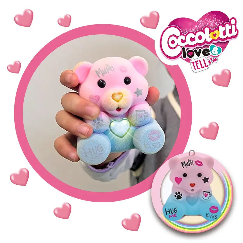 Coccolotti Orso Simpatico suono Registrazione Emette la luce Portachiavi Anime Unicorno Giocattoli Portachiavi Anime Zaino Accessori Bambola Regalo per bambini