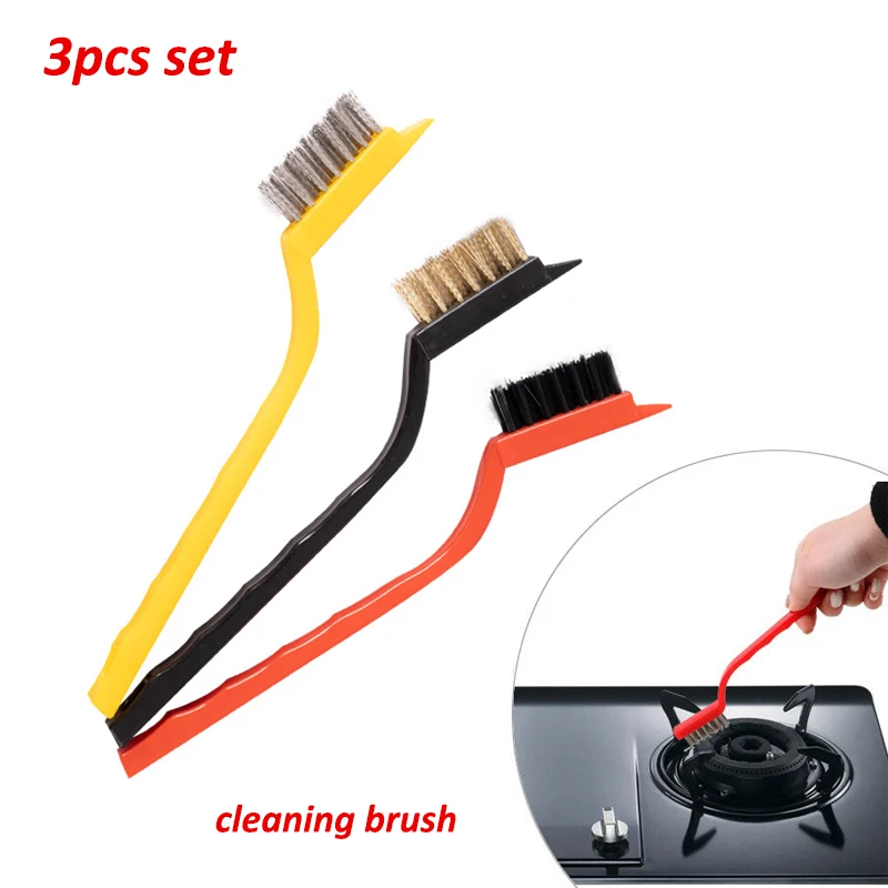 Full-type 3/4/6 Rows Bristle Brush Stainless Steel Wire Brush Barss Wire Brush Plastic Handle Jewelry Wood Metal Clean Polishing