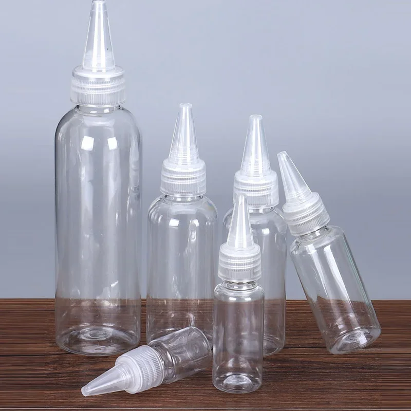 10Pcs 10ml/20ml/30ml/50ml/100ml Plastic PET Empty Dropper Bottles E Liquid Juice Disinfectant Ink Pigment Clear Long Tip Bottle