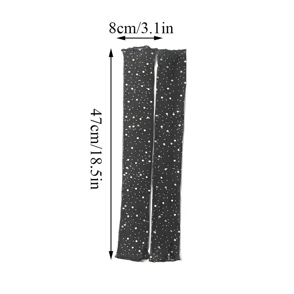 Transparent Shiny Drive Radfahren Arm Abdeckung Outdoor Sonnenschutz Oversleeve Glitter Mesh Lange Handschuhe Pailletten Kristall Arm Ärmel
