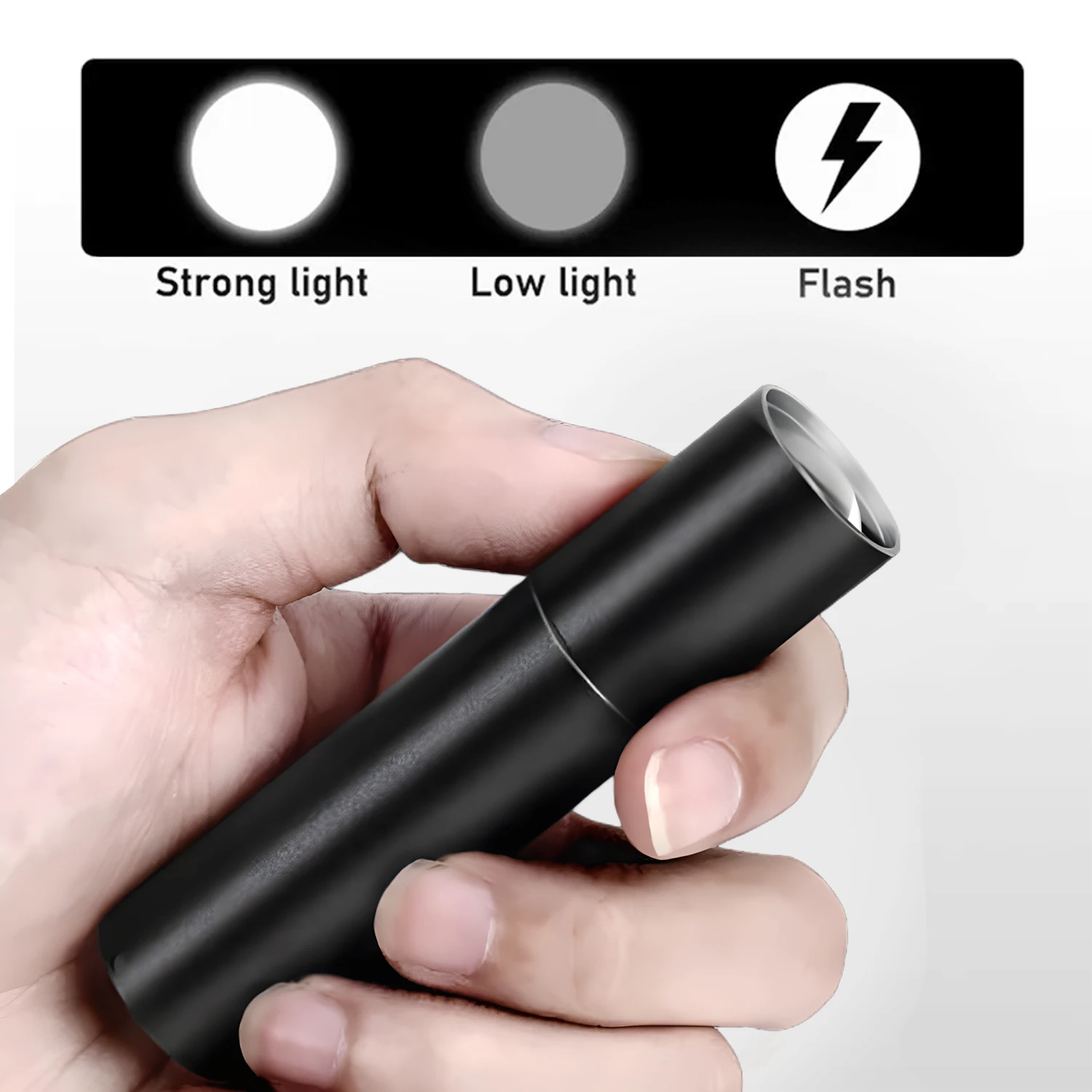 Aluminum Alloy Mini LED Flashlight USB Rechargeable Flashlights Portable Zoom Torch Light Outdoor Camping Waterproof Lighting