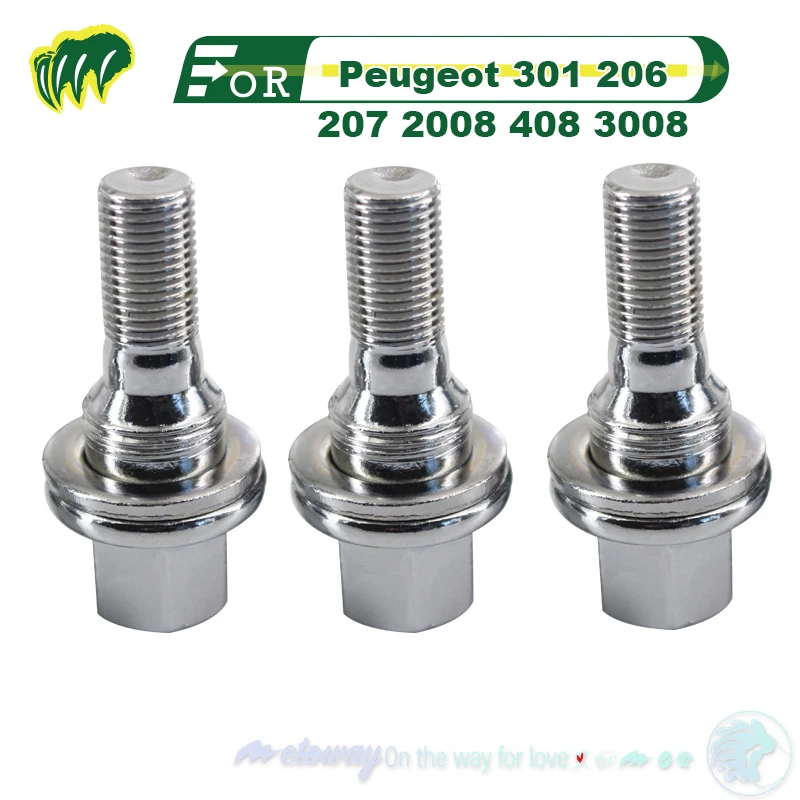 

For Peugeot 301 206 207 2008 408 3008 Tire Screws Wheel Hub Nuts End Nut Wheel Nut Wheel Bolts