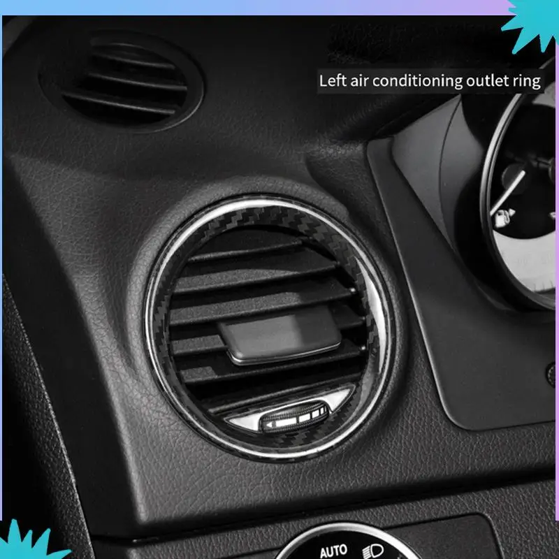 ABZW سيارة الداخلية ألياف الكربون تنفيس الهواء لوحة الكسوة لشركة فيات 500 أبارث 2012-2019 اكسسوارات تنفيس الهواء الإطار الزخرفية