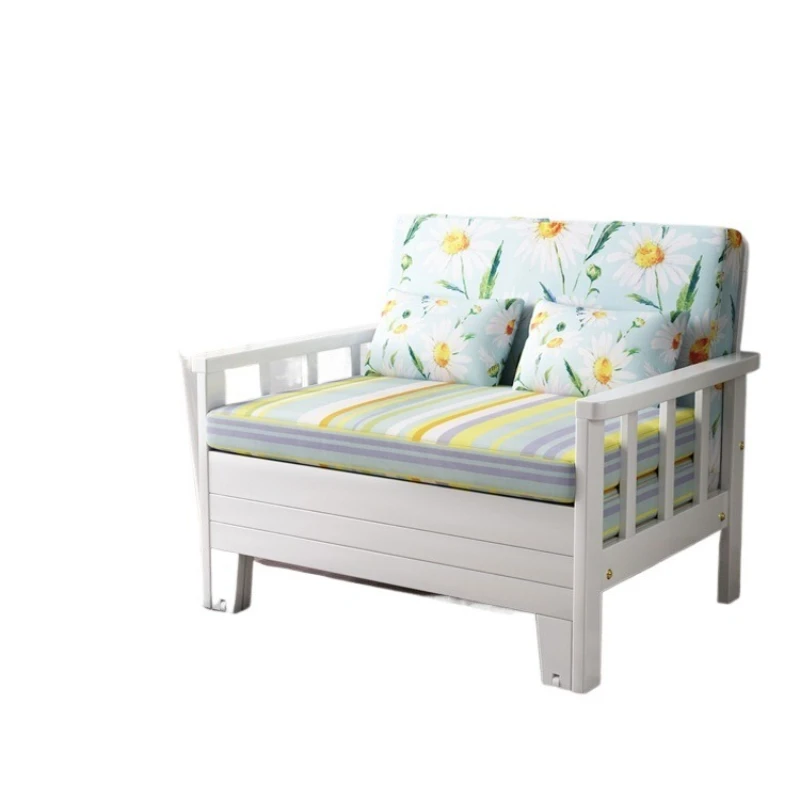 

Single sofa bed Solid wood foldable balcony Multifunctional simple modern office lunch break Small retractable bed