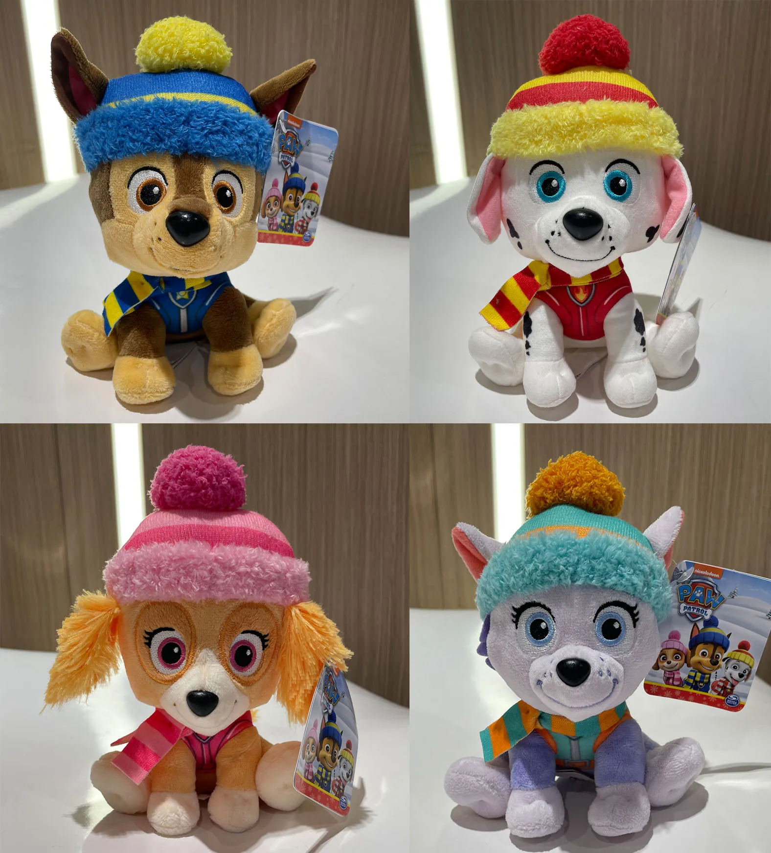 Original PAW Patrol Holiday Style Skye Chase Everest in Scarf & Hat Officially Licensed Plush Toy for Ages 1 and Up 6”  15.2cm