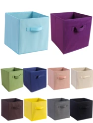 Folding Non-woven Fabric Storage Box With Handle Storage Basket Cube Bin For Children Toys Sundries Organizer Storage Bins