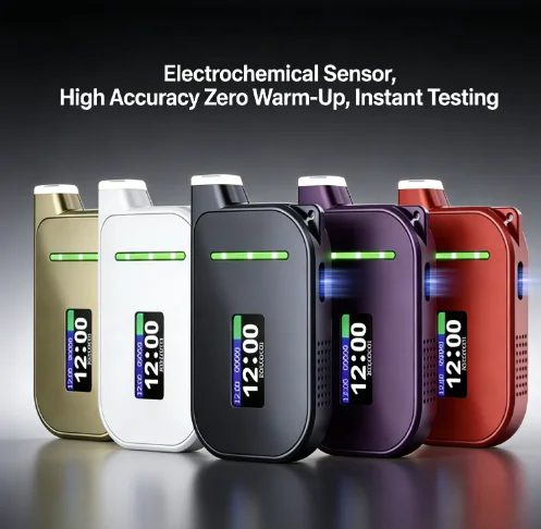 Airsense H3 Fuel Cell Alcohol Sensor Customizable Color Bluetooth APP Display 2000 Test Records Type-C Charging Breathalyzer