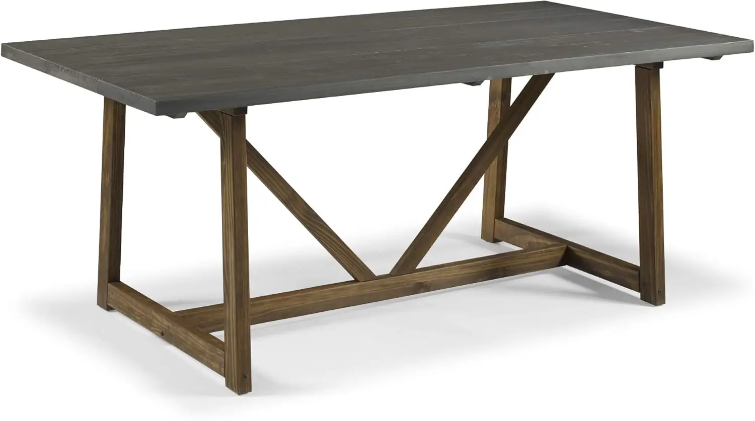 Muebles de cocina pequeños de granja moderna, mesa de comedor de madera, 72 pulgadas, gris y marrón