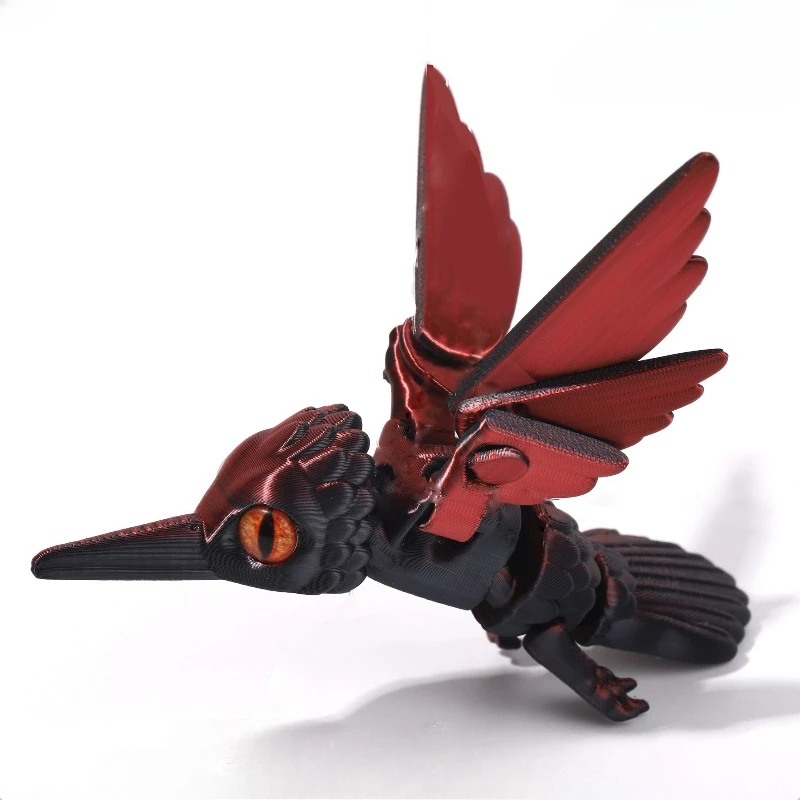 3D Printed Hummingbird Figurine Toy Model with Multi Color Simulates Bird Realistic Animal for Children's Gift or Desk Ornament