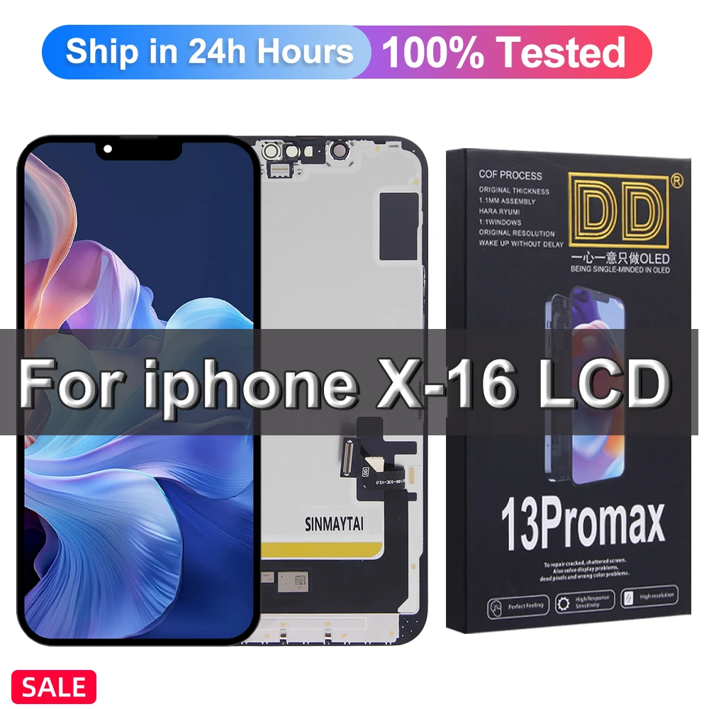 AAA OLED For iPhone 16 14 15 13 Pro LCD Display Screen Digitizer For iPhone 12 13 Mini 11 14 Pro Max 15 16 pro max 16E Display