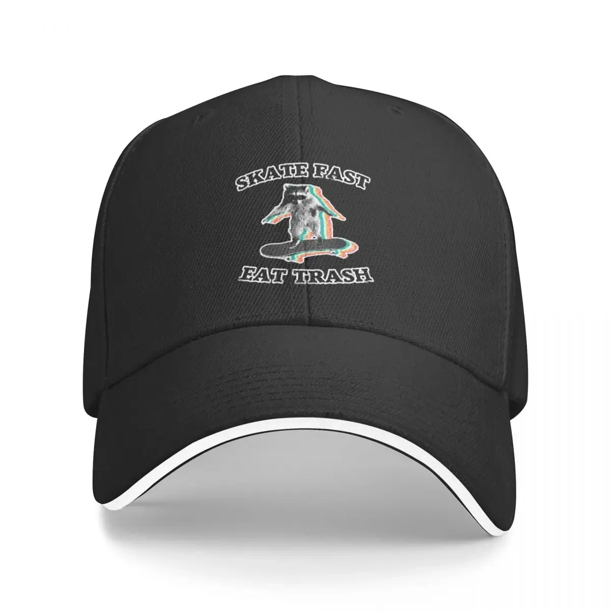 Skate fast, eat trash - radical raccoon Baseball Cap Sun Hat For Children dad hat Men's Women's