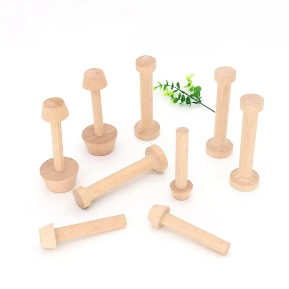 Home Kitchen Portable Baking Double Sided Wooden Pastry Tools Eggtart Mold Dough Press Tart Tamper