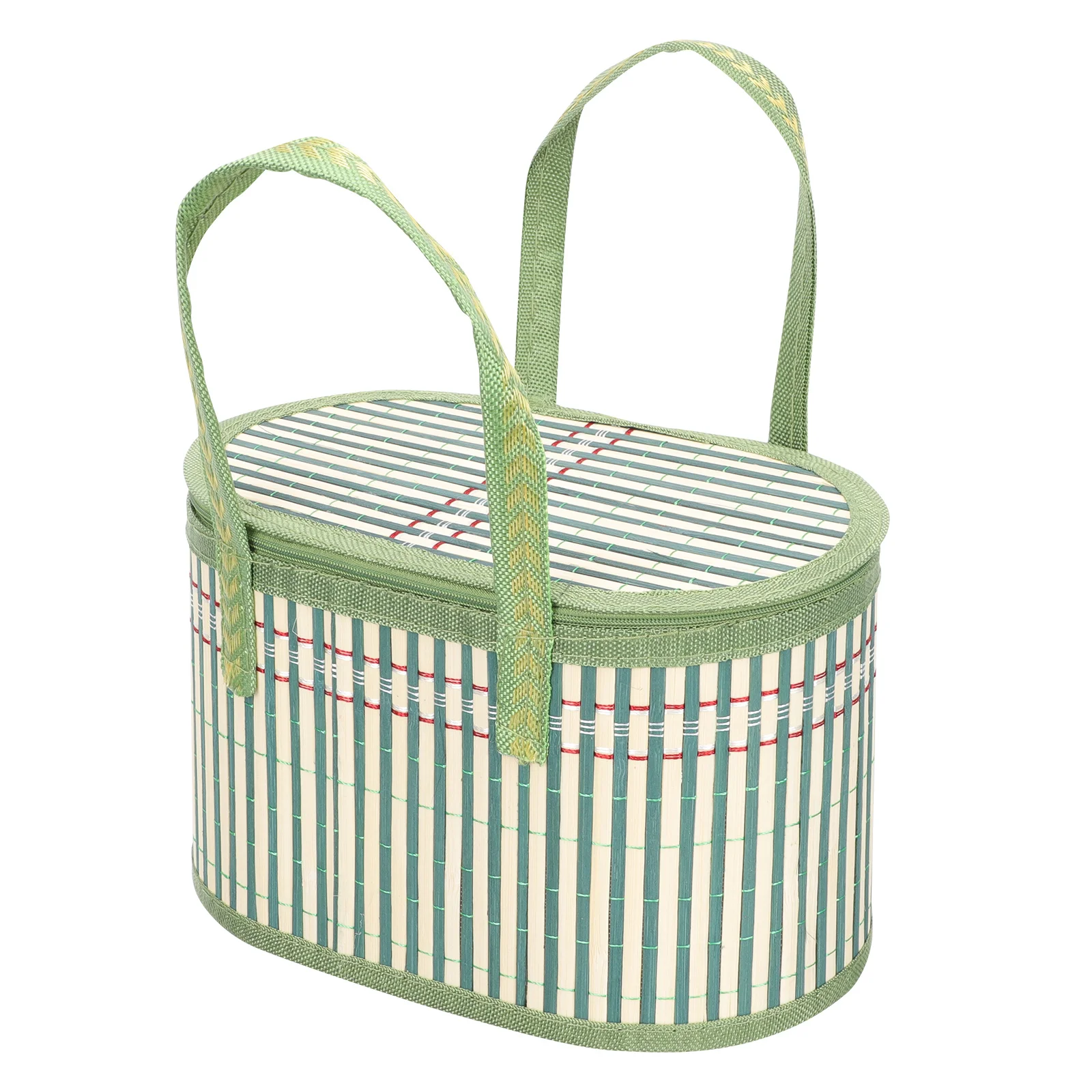 

Handwoven Bamboo Basket Large Handle Food Fruit Storage Container Moon Cake Gift Basket Picnic Storage Container Lid