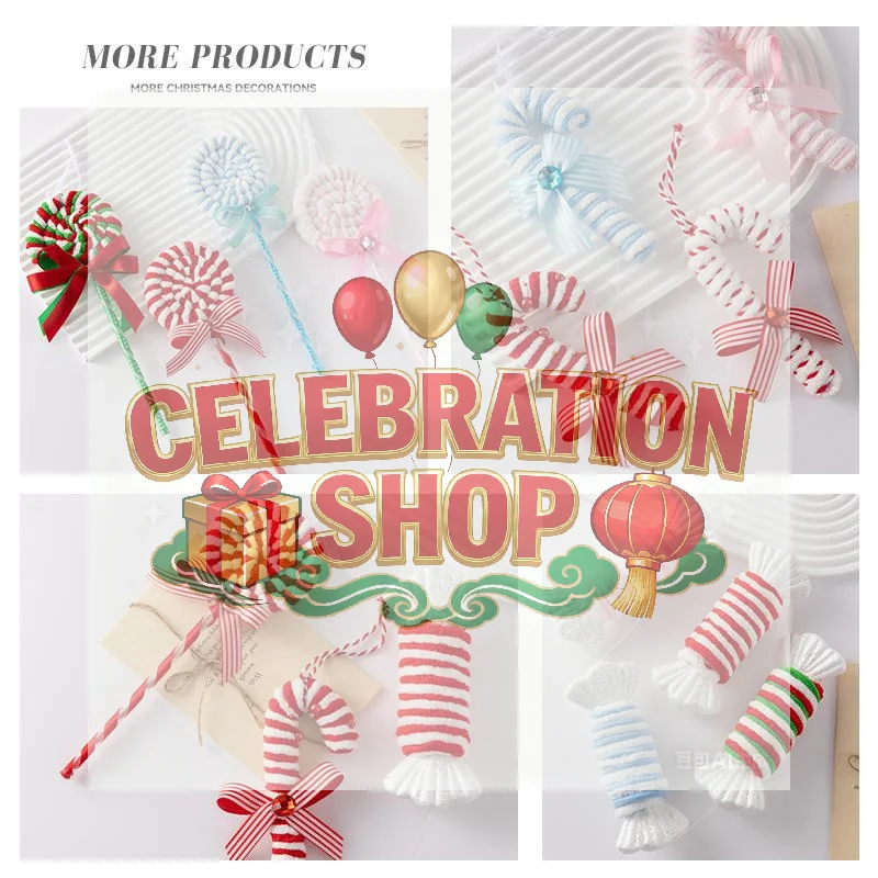 الملونة قصب الحلوى شجرة عيد الميلاد زينة احتفالية مخطط خفيفة الوزن عيد الميلاد المعلقات 2025 زينة عيد الميلاد للديكور المنزل #3