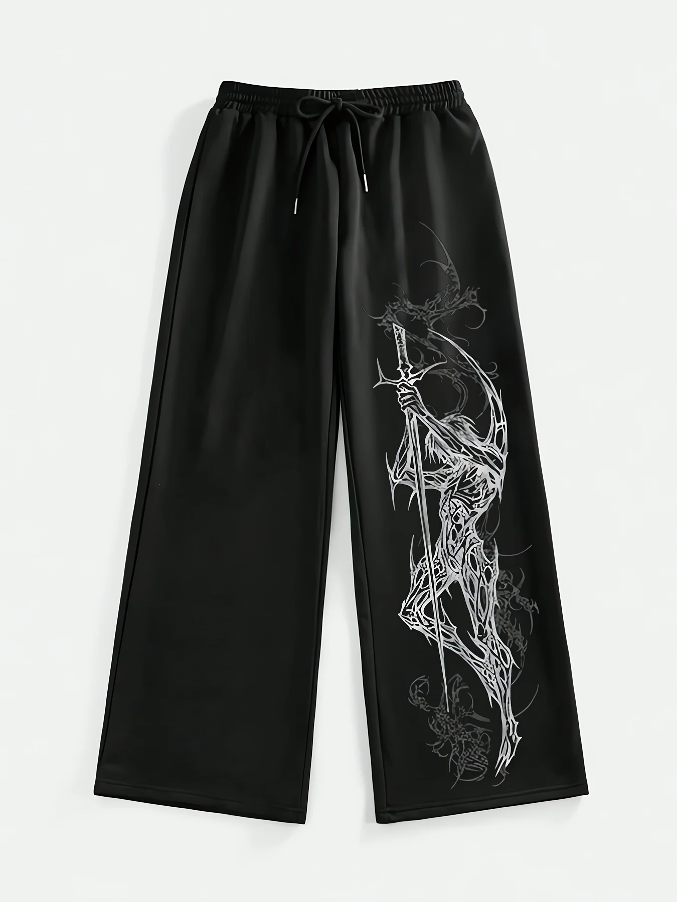 Retro Y2k Punk Pattern Printed Pants for Men and Women, Casual Sports Straight Leg Pants