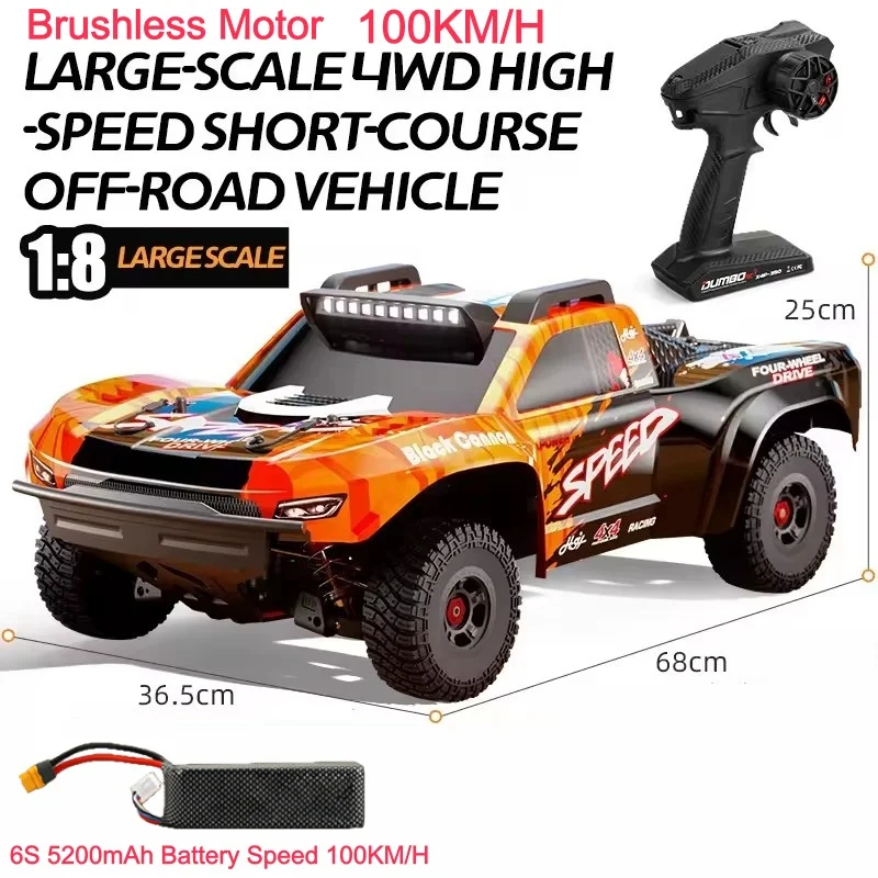 

Профессиональная радиоуправляемая гоночная машина 68 см, бесщеточный двигатель, масштаб 1:8, высокая скорость 100 км/ч, полноприводный внедорожник, металлический кузов, для любых типов местности