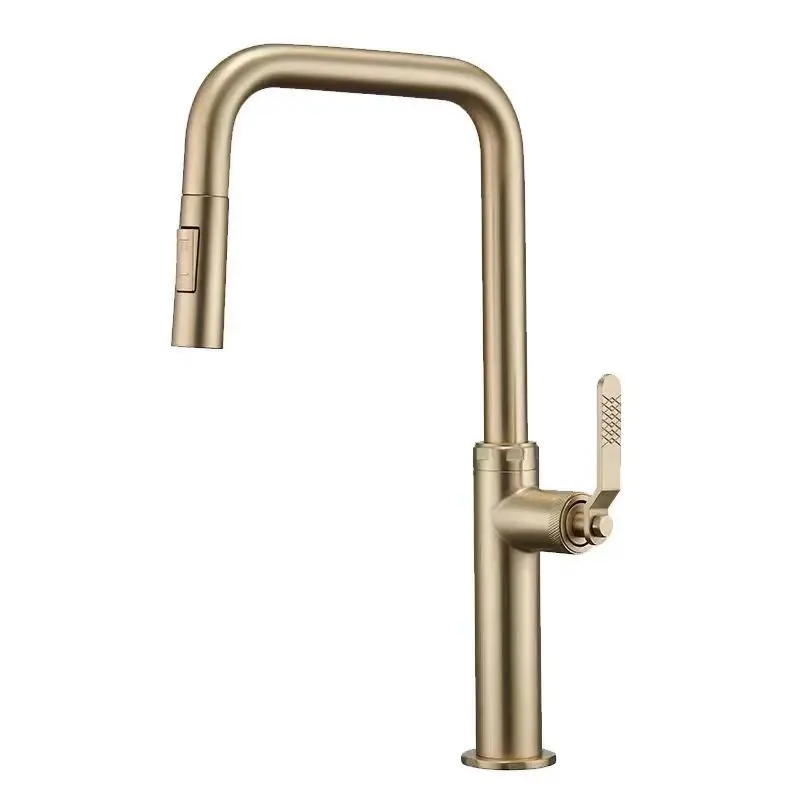 The faucet is anti-splashing, can be pumped to rotate hot and cold, and the all-copper sink vegetable basin faucet
