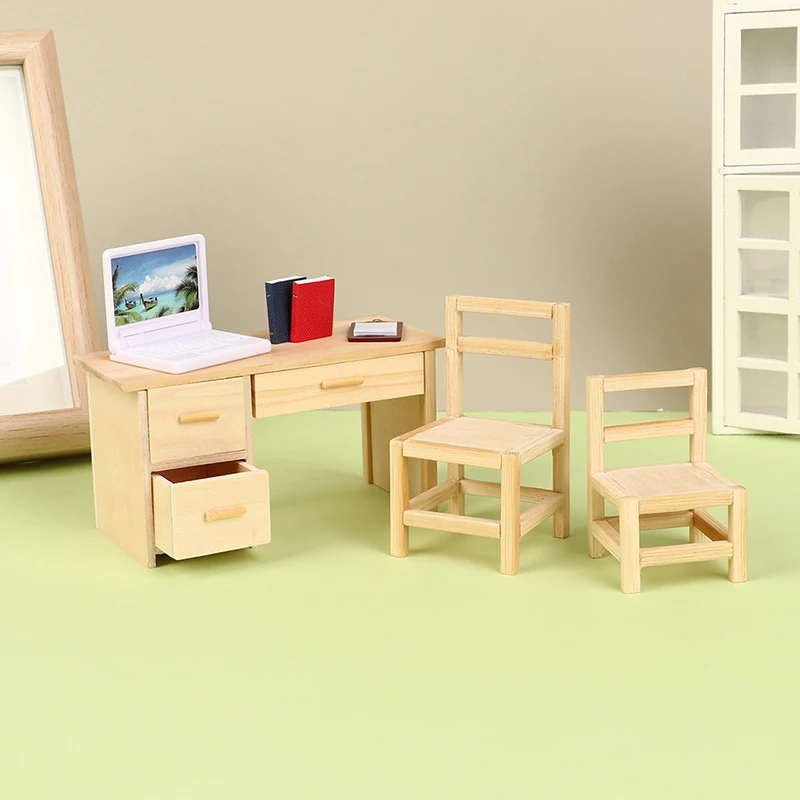 Casa de muñecas simulación en miniatura Mini silla de escritorio modelo DIY accesorios escena muebles Juguetes
